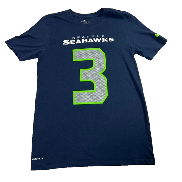 Nike Russell Wilson Seattle Seahawks Jersey T Shirt NFL Football Womens S Blue - Picture 1 of 6